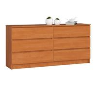 AKORD Commode K-160 avec 6 Tiroirs | Commode Classique pour La Chambre, Salon | Meuble de Rangement | L160 x H77 x P40 cm, Poids 70 kg