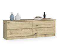 Grande Commode pour le salon AKORD K160 Chêne Artisan 160 cm 4 tiroirs façade Chêne Artisan 160x40x55 cm