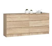 Grande Commode pour le salon AKORD K160 Chêne Sonoma 160 cm 6 tiroirs façade Chêne Sonoma 160x40x77 cm Chêne Sonoma G