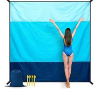 Grande couverture de plage, 210 x 200 cm, imperméable et anti-sable, idéale pour le camping, la plage, etc.