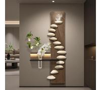 Grande décoration murale 3D avec alimentation LED, peinture de texture créative, sculpture de paysage à suspendre pour verdure hydroponique (50 x 100 cm)