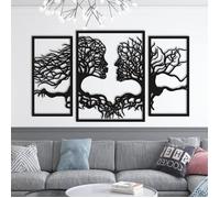Grande décoration murale en bois en forme de visages d'arbre, décoration d'intérieur, cadeau, grande décoration murale