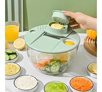 Grande essoreuse à salade en acier inoxydable pour fruits et herbes avec 5 lames pour une préparation efficace de la salade