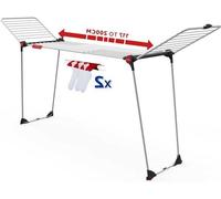 Grande étagère de séchage télescopique avec plateau central et deux porte-chaussettes