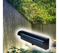 Grande Fontaine à Cascade avec déversoir pour Jardin, étang, Spa et terrasse - Kit Cascade encastrée de 130 cm pour bassins à carpes koï - Fontaine Noire résistante, décoration extérieure id