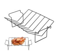 Grande grille à côtes - Rack nervuré stable en métal, grille de cuisson en forme de V en métal | Support à dinde épais et résistant aux hautes températures, grand support nervuré durable avec