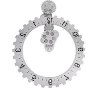 Grande horloge 3D avec roue dentée mobile - Horloge murale à une face fonctionnant à piles - Horloge mécanique à roue des heures - Grande horloge rétro à roue dentée - Horloge murale décorative.