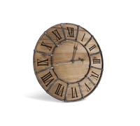 Grande Horloge Ancienne Bois Métal Marron 66x4x66cm - Bois, Métal - Décoration d'Autrefois