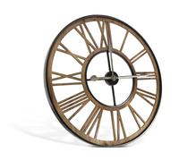 Grande horloge ancienne forge bois