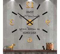 Grande horloge murale 3D en plastique pour le salon et le bureau