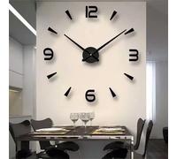 Grande horloge murale 3D lumineuse classique horloges murales bricolage horloge numérique montres murales autocollants horloge silencieuse pour la maison salon Table 023 or