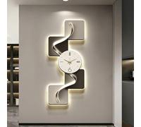 Grande Horloge Murale 3D Moderne avec éclairage LED, Design Géométrique Abstrait pour Salon Et Chambre, Objet Décoratif pour Lentrée De La Maison D 15 * 35.4IN