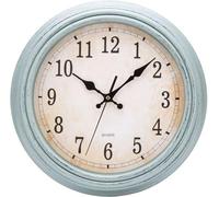 Grande horloge murale ancienne, à piles, analogique, 30 cm, avec chiffres romains, à quartz, vert vintage