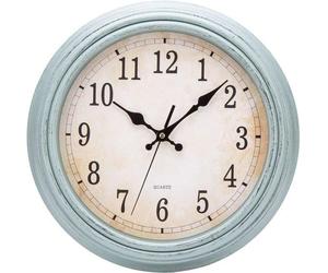 Grande horloge murale ancienne, à piles, analogique, 30 cm, avec chiffres romains, à quartz, vert vintage