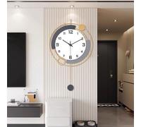 Grande horloge murale de qualité suisse, à piles, 40,6 x 65 cm, dorée, décorative