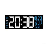 Grande horloge murale LED 40,6 cm avec télécommande et variateur | Écran à contraste élevé de 16,2", fonctionnement à distance, capteur de luminosité automatique, double réglage d'alarme