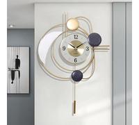 Grande horloge murale moderne dorée, à mouvement silencieux, pour le salon, la cuisine, la chambre à coucher ou le bureau