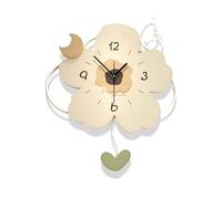 Grande Horloge Murale Moderne en Bois et métal, silencieuse, sans tic-tac, à Piles, for Salon, Cuisine, Chambre, Bureau, décoration d'intérieur(43 * 36cm)