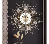 Grande horloge murale moderne et silencieuse, design chic « Zinnia », horloge ronde sans tic-tac, grande horloge murale en fer pour le salon, l'entrée, le bureau ou un café, 50 cm