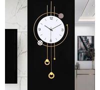 Grande horloge murale moderne pour la décoration du salon, 33 x 76 cm, à piles, sans tic-tac, noire, en bois