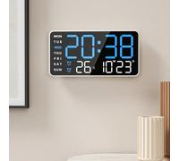 Grande horloge murale numérique avec température, calendrier, alarme et veilleuse, grand affichage LED, couleur RVB, horloge murale, décoration de chambre, cadeaux de décoration pour la maison et la c