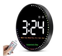 Grande Horloge Murale Numérique de 10"", Réveil Enfichable, 12/24 Heures Horloge de Gym Télécommande, Haut et Bas Comptage