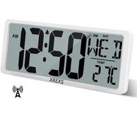 Grande horloge murale numérique, écran LCD HD de 13,46 pouces, mise à l'heure automatique, alarme, minuterie, 358 x 149 x 36 mm