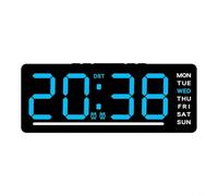 Grande horloge murale numérique LED, avec compte à rebours et port USB, réveil électronique, avec mémoire de mise hors tension, pour bureau, école, décoration d'intérieur, vert, bleu, orange, rouge