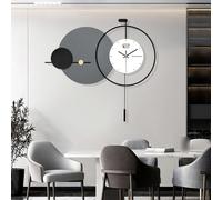 Grande horloge murale silencieuse, 49 x 77 cm, décoration moderne et créative