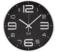 Grande horloge murale silencieuse ronde de 12 pouces, couleur argent