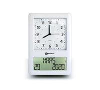 Grande Horloge Numérique et Analogique Montrant la Date Complète - La Viso50 de Geemarc Affiche Automatiquement la Bonne Heure - Idéale pour Séniors - Fonctionne sur Pile et Radio Pilotée