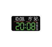 Grande horloge numérique LED moderne avec affichage de la température et télécommande pour la maison, le bureau, la chambre à coucher
