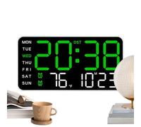 Grande horloge numérique multifonctionnelle à LED avec date | Horloge murale pour chambre à coucher, salon, bureau, dortoir, camping-car, garage, terrasse, piscine, salle de sport, école