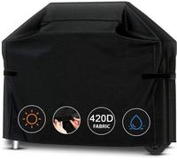 Grande housse de barbecue robuste, 132 x 66 x 109 cm, imperméable, résistante aux UV, noire