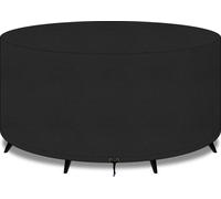 Grande Housse de Meuble Tuintisch Ronde - Imperméable, Coupe-Vent et Résistante aux UV - 420D Oxford - 250 x 90 cm - Noir