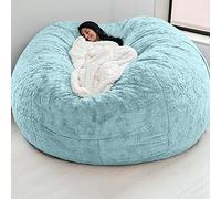 Grande housse de pouf géant rempli de mousse lavable en machine, grande housse de canapé-lit rond, douce et moelleuse pour salon, 1,5 m