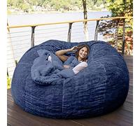 Grande housse de pouf géant rempli de mousse lavable en machine, grande housse de canapé-lit rond, douce et moelleuse pour salon, 1,5 m