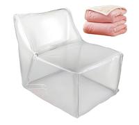 Grande housse de pouf - Grande housse de pouf en peluche transparente - Imperméable - Pour canapé, lit, chambre à coucher, dortoir