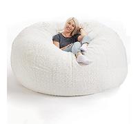 Grande housse de pouf poire pour meubles, douce, moelleuse et lavable en machine, remplie de mousse géante, pour salon, tailles 1,5 m/1,8 m/2,1 m, grande housse de canapé-lit rond