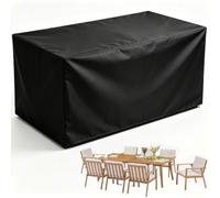 Grande housse pour meubles de jardin 140x135x70cm Imperméable 420D Oxford ,Rectangulaire Couverture Table Basse Extérieur,Anti-UV avec Boucle Coupe-Vent et Cordon de Serrage