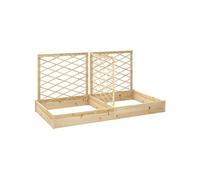 Outsunny Jardinière extérieure avec 3 Treillis modulable, lit surélevé de Jardin, bac à Fleurs en Bois pour Balcon terrasse Patio, 222 x 114 x 109 cm, Effet Bois Naturel