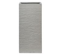 Grande Jardinière Haute Terre Cuite Décor Extérieur 33x33x70 cm Gris Clair Dion