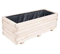 Grande jardinière rectangulaire en bois, 100 cm