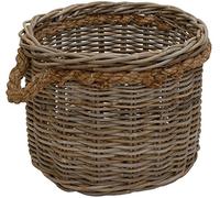GRANDE jardinière ronde en rotin gris/naturel ø seilrand tressé avec cache-pot en rotin/taille : xXL également utilisable comme porte-bûches-korb outlet