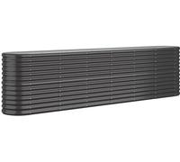 Grande jardinière surélevée - 260 x 40 x 68 cm - Anthracite - Acier blindé - Jardinière surélevée ergonomique - Résistante aux intempéries et à la corrosion - Fond ouvert