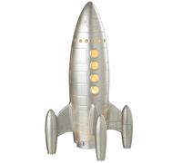 Grande lampe à poser fusée argentée 43 cm