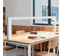 Grande lampe demi-lune de 62,01 pouces pour table de manucure - Lampe de bureau LED pour manucure avec écran d'affichage et molette de réglage, prise de courant et port USB(White)