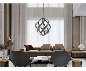 Grande lampe d'extérieur suspendue Vieux noir E14 40W Forgeron Quintiesse