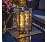 Grande lanterne solaire Marco Paul Firefly Star - Grande lanterne solaire en métal à suspendre pour l'extérieur - Décoration de jardin à DEL blanc chaud pour extérieur, terrasse, allées et décoration