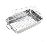 Grande Lèchefrite Four Acier 36x26cm Poignées Solides(42 * 32 * 6.5CM)